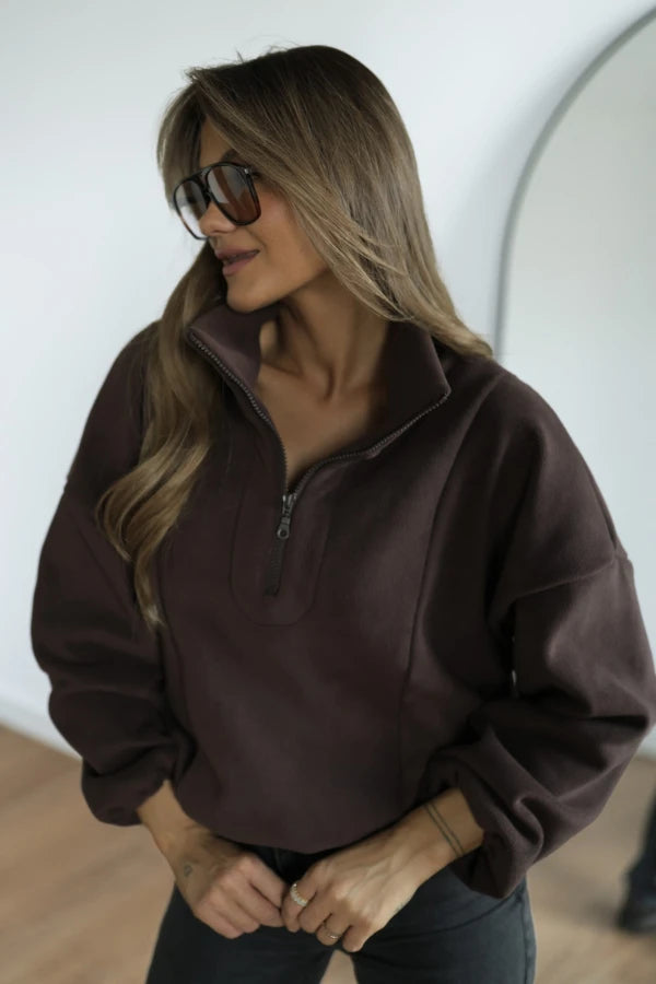 Chocoladebruine sweater – One size